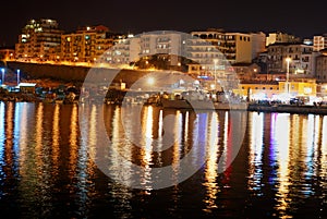 Termoli harbor by night
