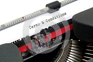 Terms and Conditions typewriter