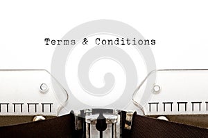 Terms And Conditions On Typewriter