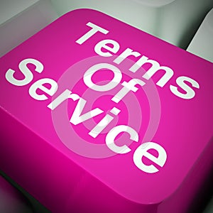 Terms of service button to show general user requirements - 3d illustration