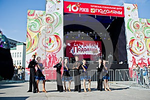 Ternopil, Ukraine - October 1, 2017: Ballroom dancing kids at Po