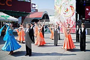 Ternopil, Ukraine - October 1, 2017: Ballroom dancing kids at Po