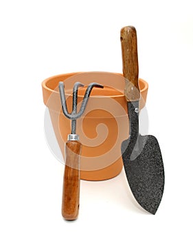 Terra Cotta Pot and Tools