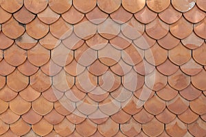 Terra cotta roof tiles texture and background seamless