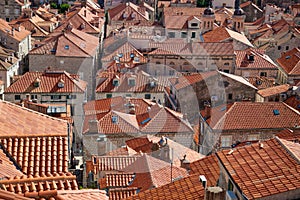 Terra cotta roof tops in Dubrovnik, Croatia