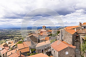 Terra cotta roofs and rural Portugese landscape