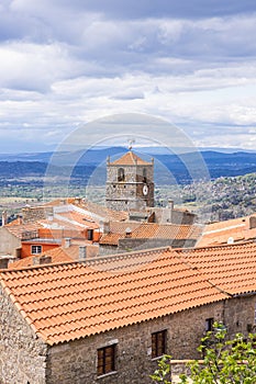 Terra cotta roofs and rural Portugese landscape