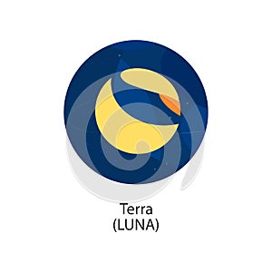 Terra LUNA decentralized cryptocurrency vector logo icon