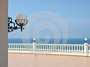 Terrace belvedere seafront and harbour entrance