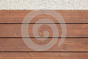 Terrace board. Territory near the pool. Terrace. Pool.Texture. Tree