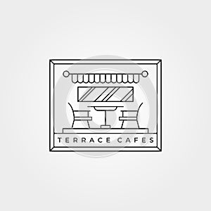 Terrace cafes icon line art vector minimalist illustration design