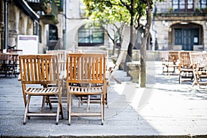 Terrace of a cafeteria  in Pontevedra, Galicia Spain photo