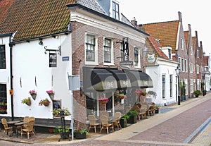 Cosy terrace in fortress city Naarden (Unesco), Netherlands