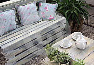 Terrace furniture from wood