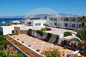 The terrace of Greek luxury hotel