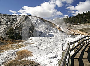 Terrace in Mammoth Hot Springs in Yellowstone NP