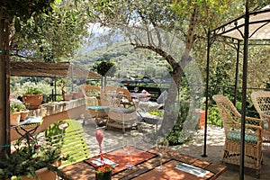 Terrace with Mediterranean furniture
