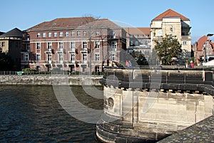 The terrace at the northern end of the Museum Island in the Spree River, Berlin, Germany