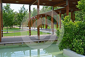 Terrace in park, Podebrady, Czech republic