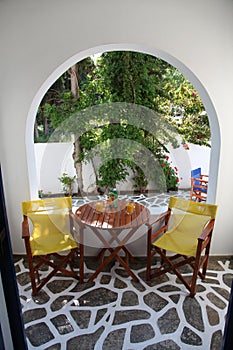 Terrace on Paros island