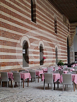 A terrace on the piazza dei signori in Verona