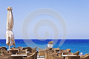 Terrace on the sea in Greece