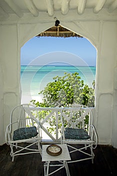 Terrace with view on the Indian Ocean