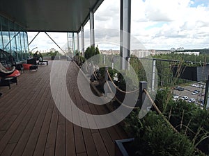 Terrace with views of the forest and the business center. rest or relaxation for office staff. rallies in the fresh air