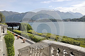 Terrace of Villa Carlotta on Lake Como photo