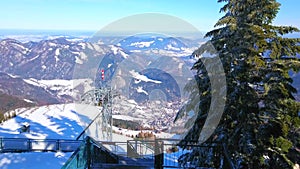 The terrace on Zwolferhorn peak, St Gilgen, Austria