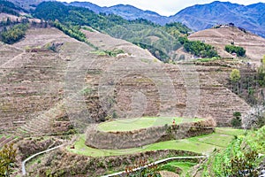 terraced gardens near Dazhai village in country