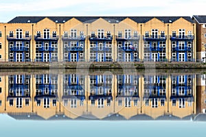 Terraced Houses along Millwall Outer Dock in London photo