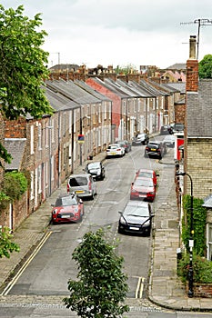 Terraced houses in the city centre of York, England
