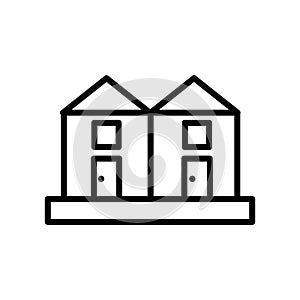 Terraced Houses icon vector isolated on white background, Terraced Houses sign , line or linear sign, element design in outline