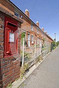 Terraced houses with postbox