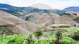 terraced mountain near Dazhai village in country