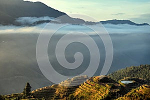 The terraced paddy fields in Guangxi Zhuang Autonomous Region in China