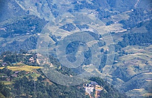 Terraced Rice Fields and Landscapes in Sapa of Vietnam