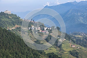 Terraced Rice Fields and Landscapes in Sapa of Vietnam