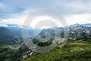 Terraced Rice Fields and Landscapes in Sapa of Vietnam