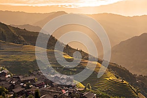 Terraced rice fields near Guilin, Guangxi