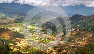 Terraced ricefield at Vietnam water season