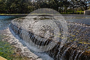 Terraced waterfall at Hermann Park Houston Texas USA