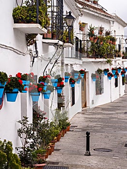 Terraced White Houses in Andalucia Village, Spain photo