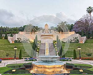 Terraces of the Bahai Faith, the Hanging Gardens of Haifa, are garden terraces around the Shrine of the Bab on Mount Carmel in