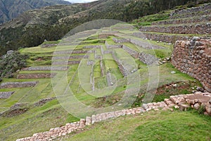 Terraces in Chinchero, Sacred Valley Peru. photo