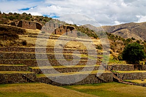 Terraces in Cuzco Sacred valley of Incas in Peru