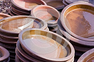 Terracota colored ceramics photo