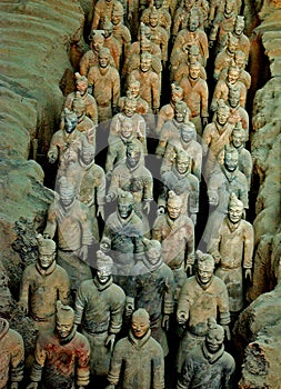 The Terracotta Army is a collection of terracotta sculptures depicting the armies  Qin Shi Huang, the first Emperor of China