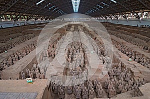 Terracotta Army inside the Qin Shi Huang Mausoleum, Xi`an China